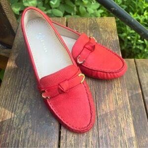 COLE HAAN RED EVELYN BOW DRIVER LOAFER SIZE 6